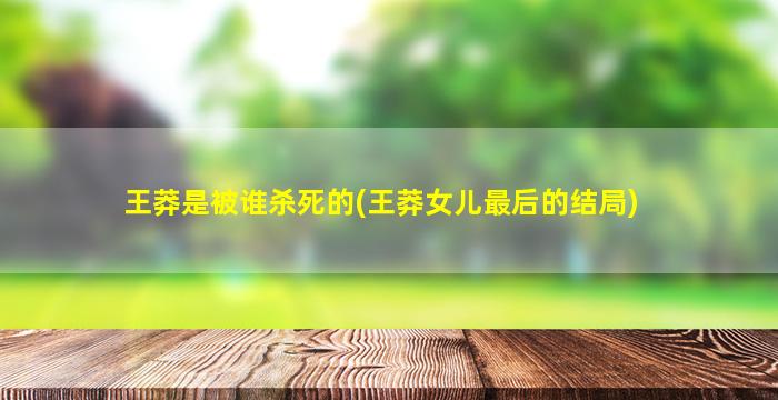 王莽是被谁杀死的(王莽女儿最后的结局)