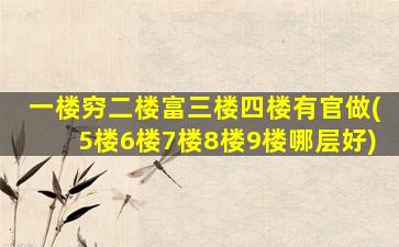 一楼穷二楼富三楼四楼有官做(5楼6楼7楼8楼9楼哪层好)