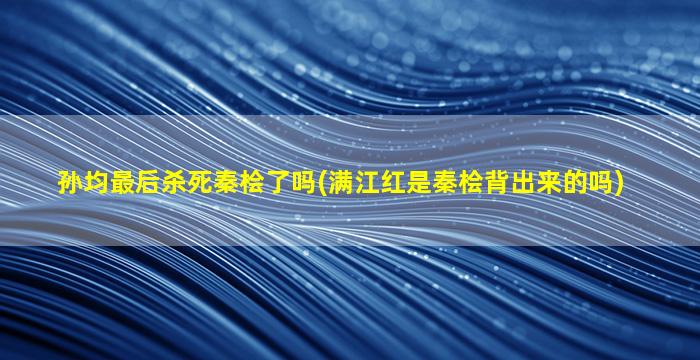 孙均最后杀死秦桧了吗(满江红是秦桧背出来的吗)