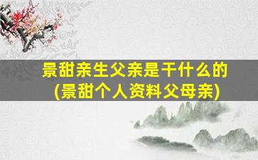 景甜亲生父亲是干什么的(景甜个人资料父母亲)