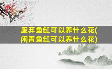 废弃鱼缸可以养什么花(闲置鱼缸可以养什么花)