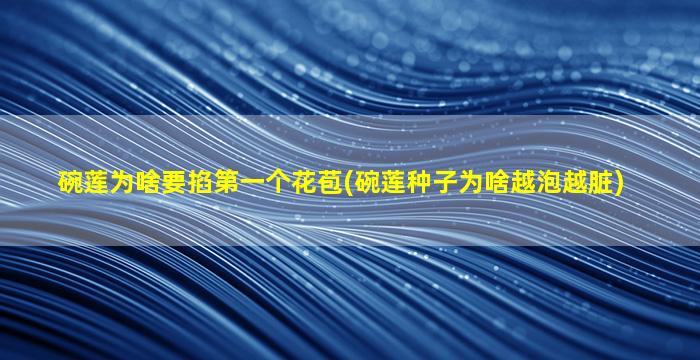 碗莲为啥要掐第一个花苞(碗莲种子为啥越泡越脏)
