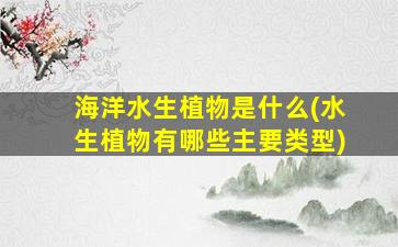 海洋水生植物是什么(水生植物有哪些主要类型)