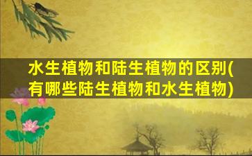 水生植物和陆生植物的区别(有哪些陆生植物和水生植物)