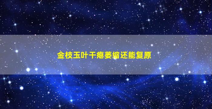 金枝玉叶干瘪萎缩还能复原