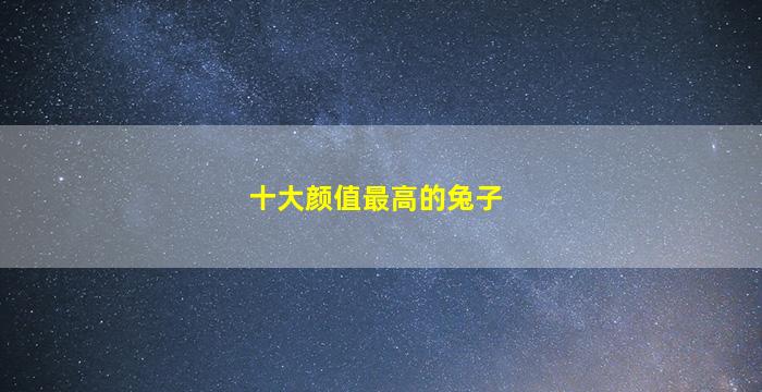 十大颜值最高的兔子
