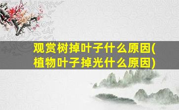 观赏树掉叶子什么原因(植物叶子掉光什么原因)