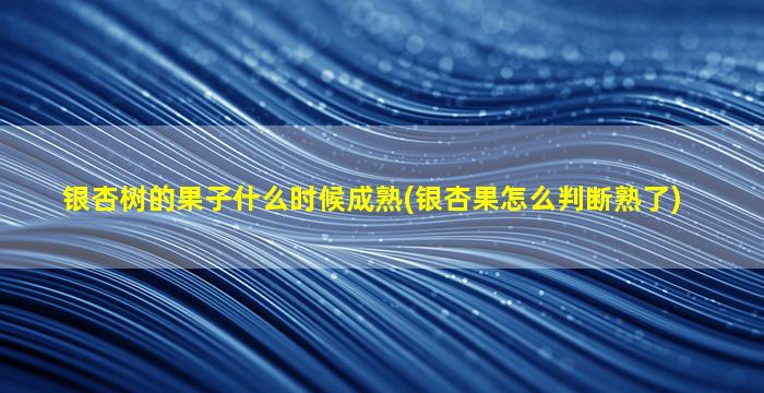 银杏树的果子什么时候成熟(银杏果怎么判断熟了)