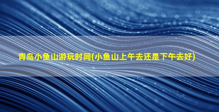 青岛小鱼山游玩时间(小鱼山上午去还是下午去好)