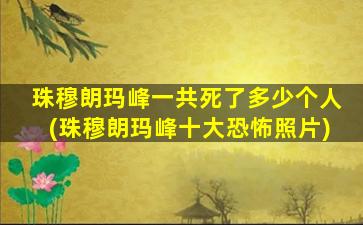 珠穆朗玛峰一共死了多少个人(珠穆朗玛峰十大恐怖照片)