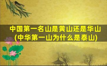 中国第一名山是黄山还是华山(中华第一山为什么是泰山)