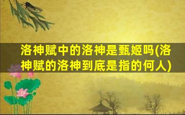 洛神赋中的洛神是甄姬吗(洛神赋的洛神到底是指的何人)