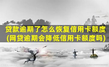 贷款逾期了怎么恢复信用卡额度(网贷逾期会降低信用卡额度吗)