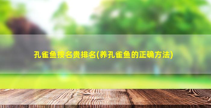 孔雀鱼按名贵排名(养孔雀鱼的正确方法)