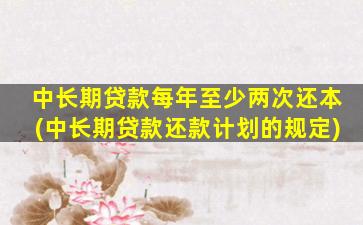 中长期贷款每年至少两次还本(中长期贷款还款计划的规定)