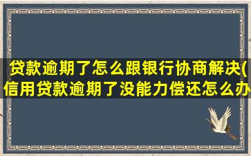 贷款逾期了怎么跟银行协商解决(信用贷款逾期了没能力偿还怎么办)