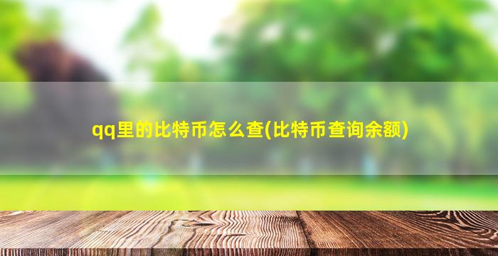 qq里的比特币怎么查(比特币查询余额)