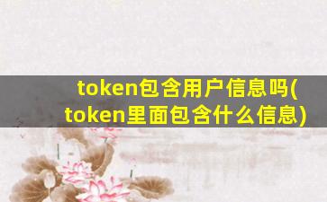 token包含用户信息吗(token里面包含什么信息)