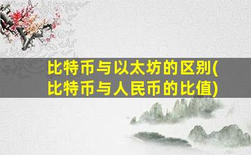 比特币与以太坊的区别(比特币与人民币的比值)