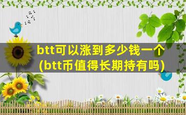 btt可以涨到多少钱一个(btt币值得长期持有吗)