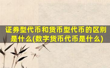 证券型代币和货币型代币的区别是什么(数字货币代币是什么)