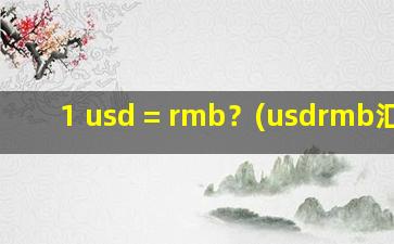1 usd = rmb？(usdrmb汇率)
