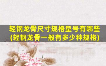 轻钢龙骨尺寸规格型号有哪些(轻钢龙骨一般有多少种规格)