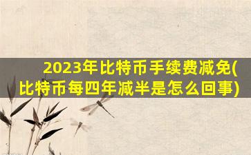 2023年比特币手续费减免(比特币每四年减半是怎么回事)