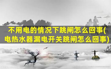 不用电的情况下跳闸怎么回事(电热水器漏电开关跳闸怎么回事)