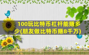 100玩比特币杠杆能赚多少(朋友做比特币赚8千万)