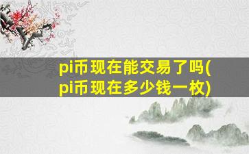 pi币现在能交易了吗(pi币现在多少钱一枚)