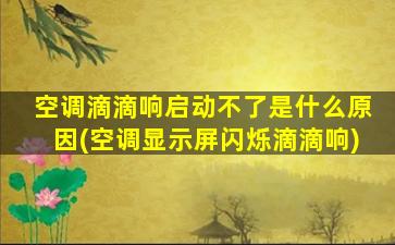 空调滴滴响启动不了是什么原因(空调显示屏闪烁滴滴响)