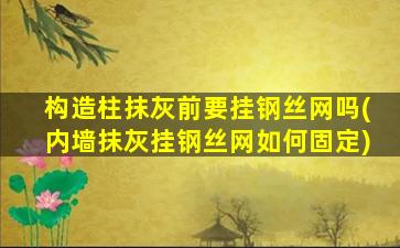 构造柱抹灰前要挂钢丝网吗(内墙抹灰挂钢丝网如何固定)