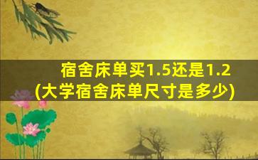 宿舍床单买1.5还是1.2(大学宿舍床单尺寸是多少)