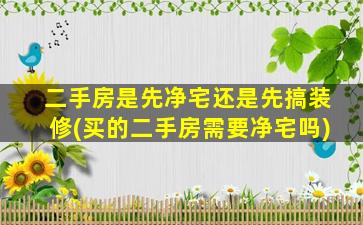二手房是先净宅还是先搞装修(买的二手房需要净宅吗)