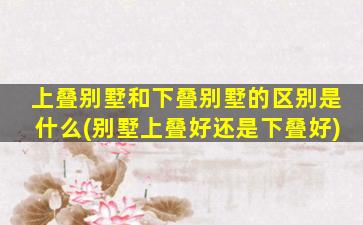 上叠别墅和下叠别墅的区别是什么(别墅上叠好还是下叠好)