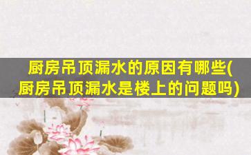 厨房吊顶漏水的原因有哪些(厨房吊顶漏水是楼上的问题吗)