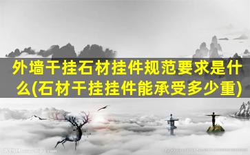 外墙干挂石材挂件规范要求是什么(石材干挂挂件能承受多少重)