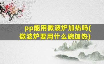 pp能用微波炉加热吗(微波炉要用什么碗加热)