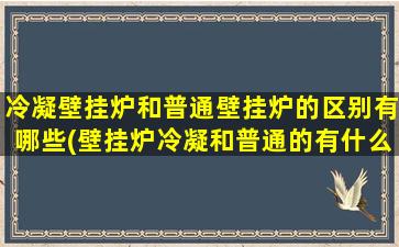 冷凝壁挂炉和普通壁挂炉的区别有哪些(壁挂炉冷凝和普通的有什么区别吗)