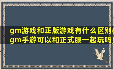 gm游戏和正版游戏有什么区别(gm手游可以和正式服一起玩吗)