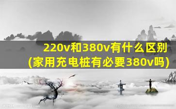 220v和380v有什么区别(家用充电桩有必要380v吗)