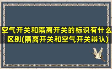 空气开关和隔离开关的标识有什么区别(隔离开关和空气开关辨认)