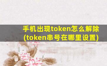 手机出现token怎么解除(token串号在哪里设置)