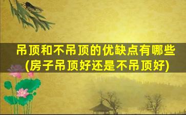 吊顶和不吊顶的优缺点有哪些(房子吊顶好还是不吊顶好)