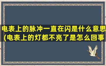 电表上的脉冲一直在闪是什么意思(电表上的灯都不亮了是怎么回事)