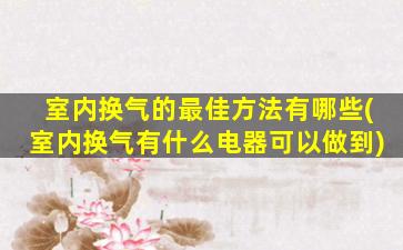 室内换气的最佳方法有哪些(室内换气有什么电器可以做到)