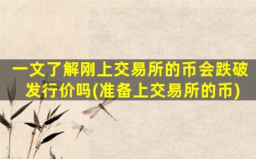 一文了解刚上交易所的币会跌破发行价吗(准备上交易所的币)