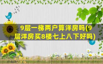 9层一梯两户算洋房吗(9层洋房买8楼七上八下好吗)