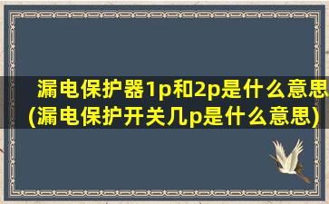 漏电保护器1p和2p是什么意思(漏电保护开关几p是什么意思)